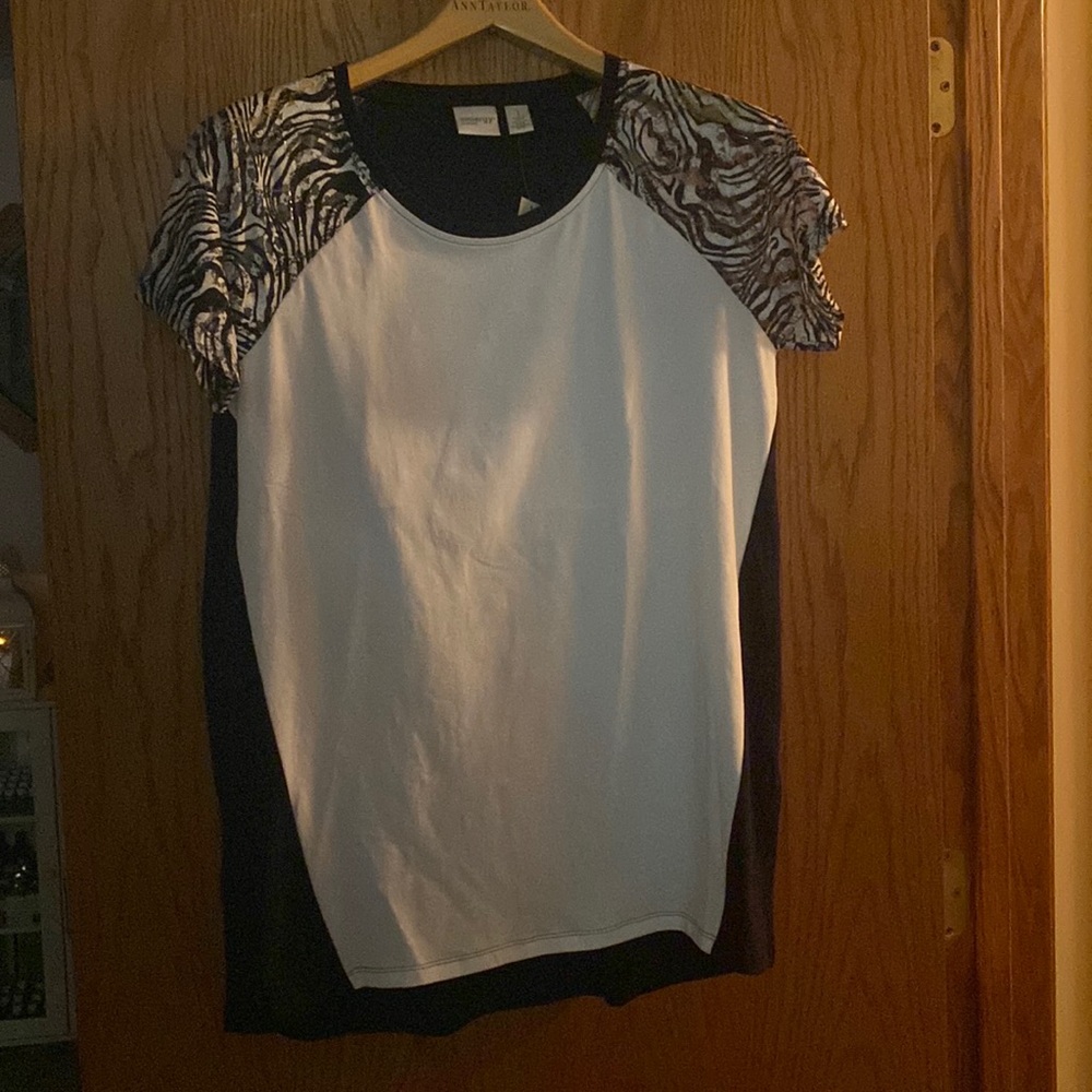 Zenergy Sasha Tunic Print Lace Tee
